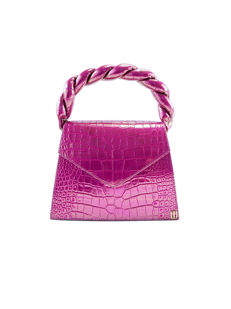 METALLIC PINK CROC ZAZA GRANDE