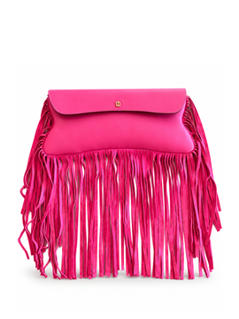 FUCHSIA PINK BUTTERFLY TASSEL BAG