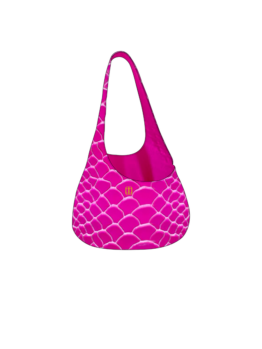 FUCHSIA SNAKE HOBO TOTE BAGS [PRE-ORDER]