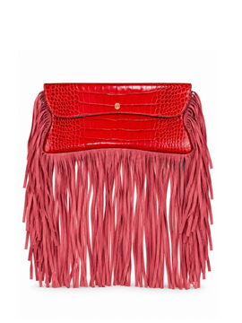 RED CROC BUTTERFLY TASSEL BAG