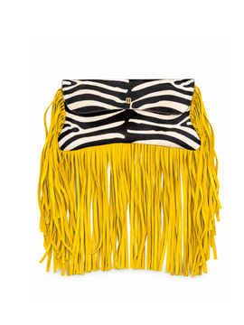 ZEBRA BUTTERFLY YELLOW TASSEL BAG