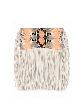 CREAM SNAKE BUTTERFLY TASSEL BAG