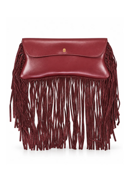 BURGUNDY BUTTERFLY TASSEL BAG