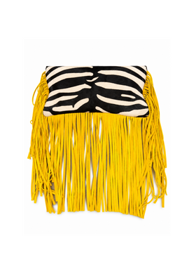 ZEBRA BUTTERFLY YELLOW TASSEL BAG