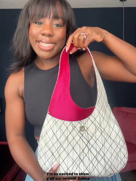 FUCHSIA SNAKE HOBO TOTE BAG [SMALL]