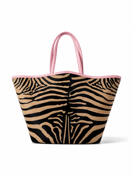 BEIGE ZEBRA LIMBE TOTE LARGE [PRE-ORDER]