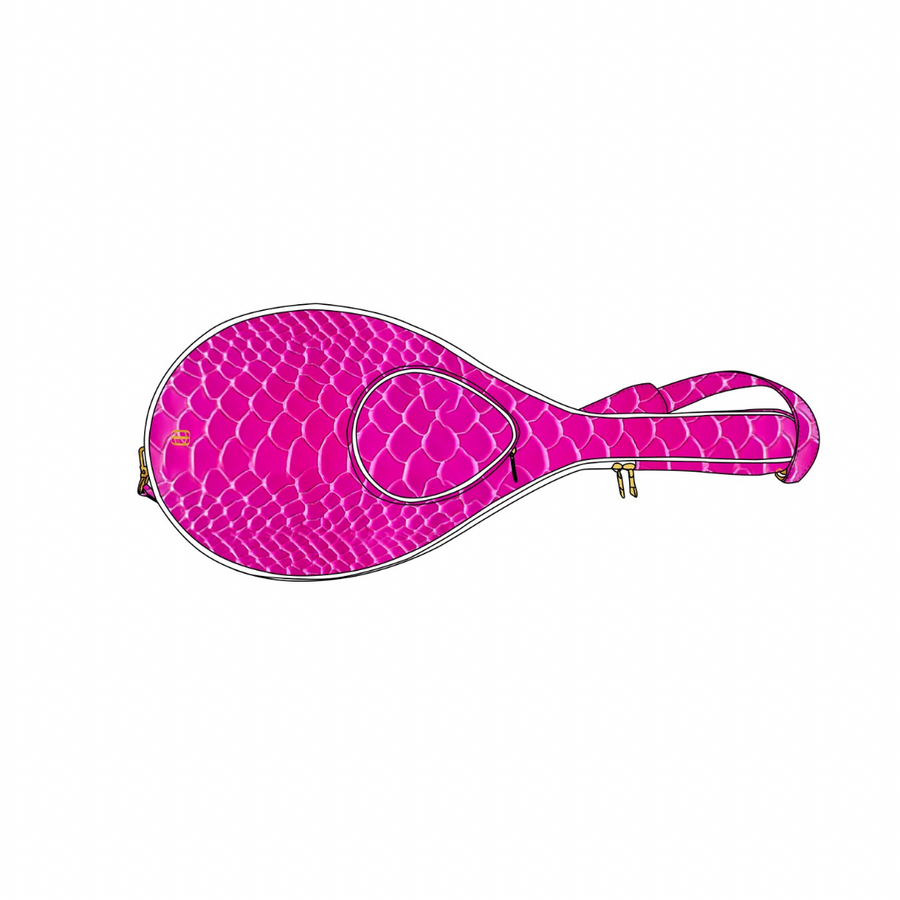 FUCHSIA SNAKE TENNIS RACQUET BAG